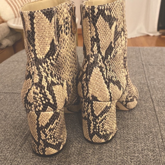Sam Edelman Snake Print Block Heel Booties - Picture 2 of 9